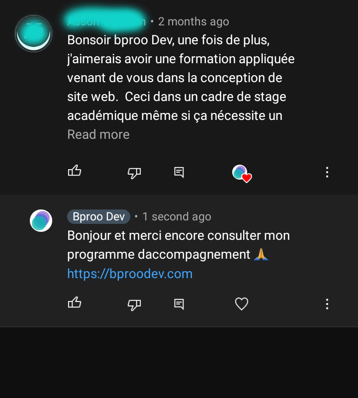 temoiniage de mes etudiants